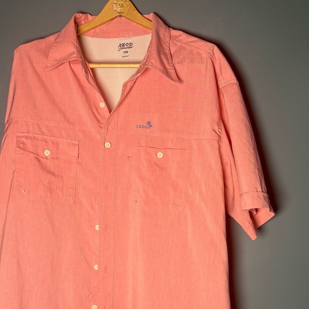 IZOD saltwater coral button down| Mens | 2xB | Fishing Casual